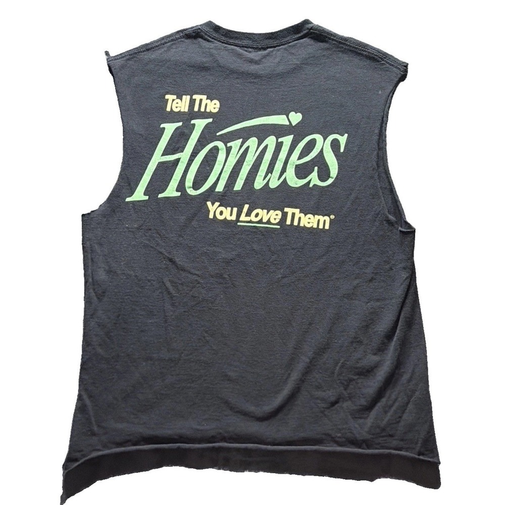 Young & Reckless Tell The Homies You Love Them Cut Sleeve & Hem T-shirt Blk Sz M